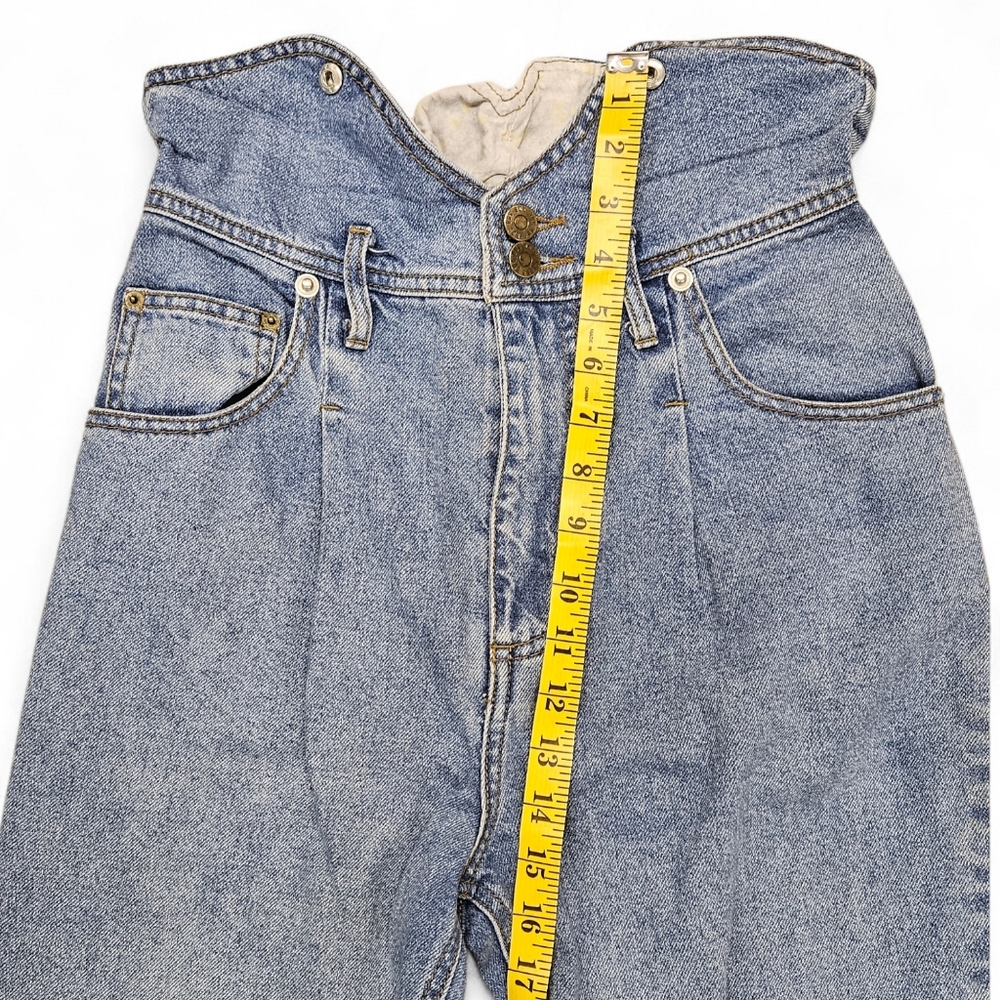 Urban Outfitters BDG High Rise Pleated Fold Over Mom Jeans In Blue Size 27 - Picture 7 of 11